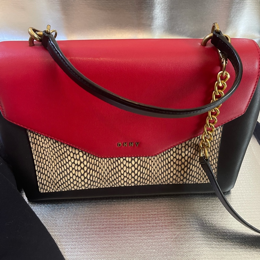 Red & black DKNY handbag